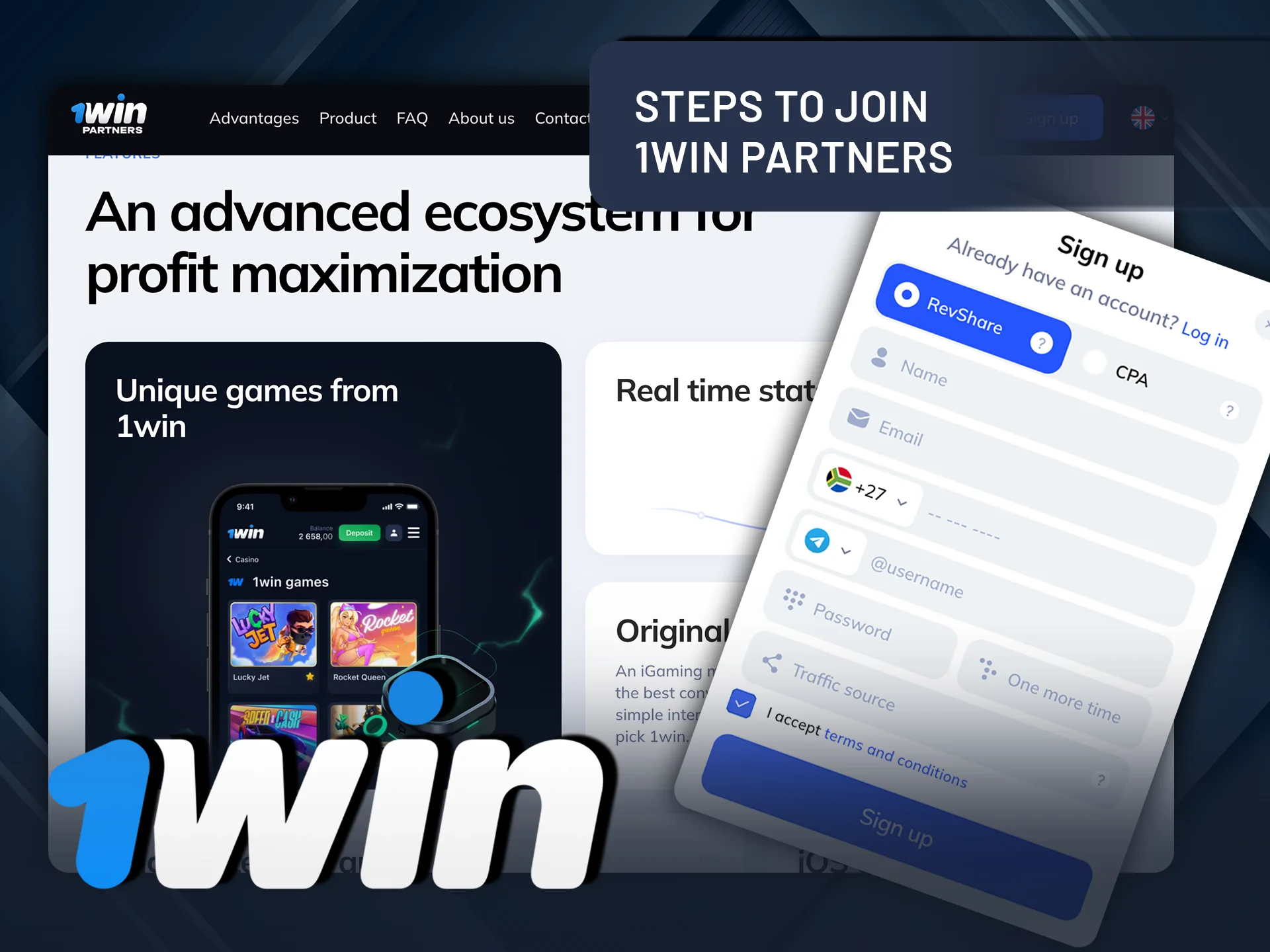 Learn the steps to join 1Win partners affiliate program.