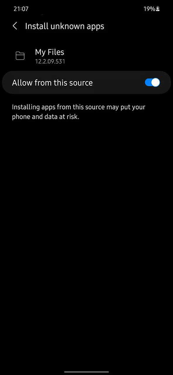 Enable third-party apps to install 1Win on Android.