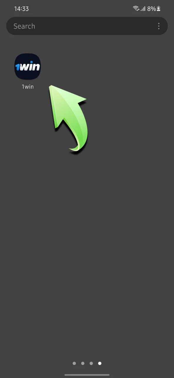 Launch the 1Win app on your Android device.