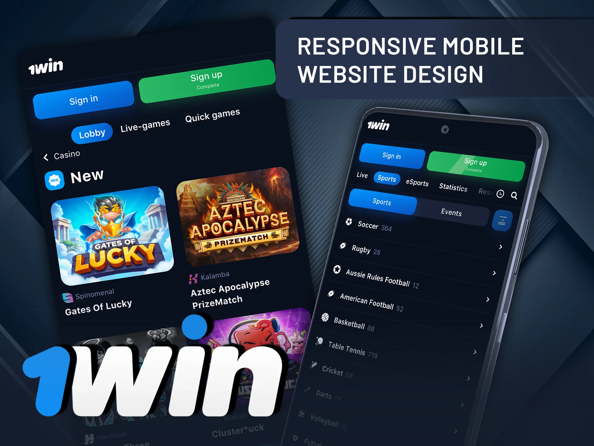 Navigate with ease thanks to the responsive 1Win mobile site.