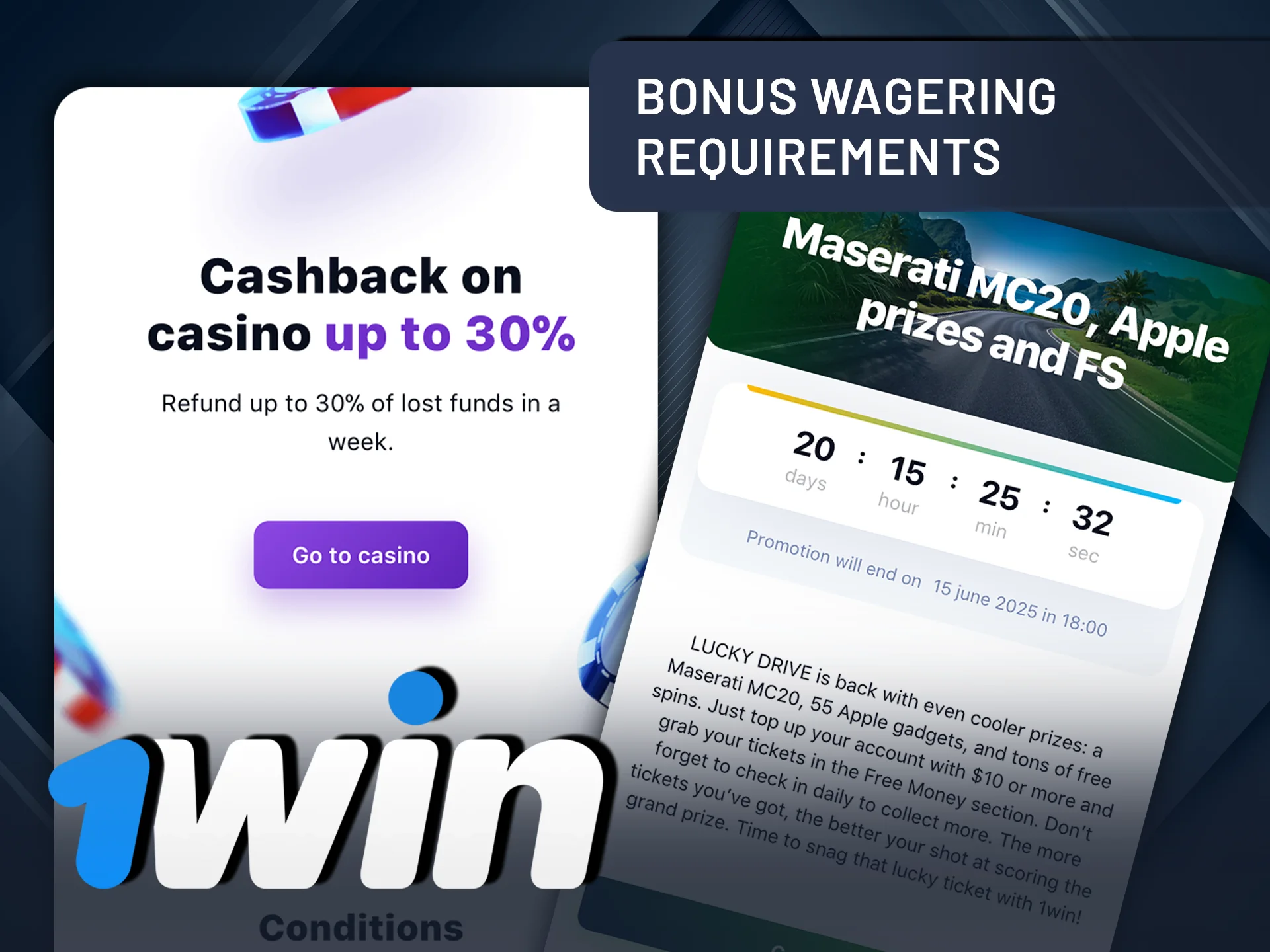 Understand all bonus wagering requirements at 1Win.