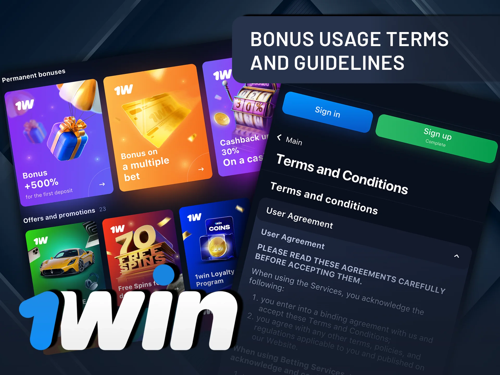 Follow the usage rules for 1Win bonus offers.