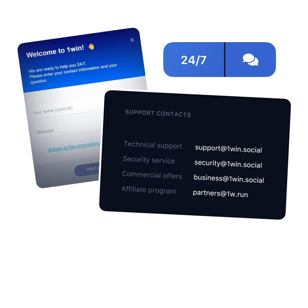 Promptly get your questions answered following official 1win's contacts.