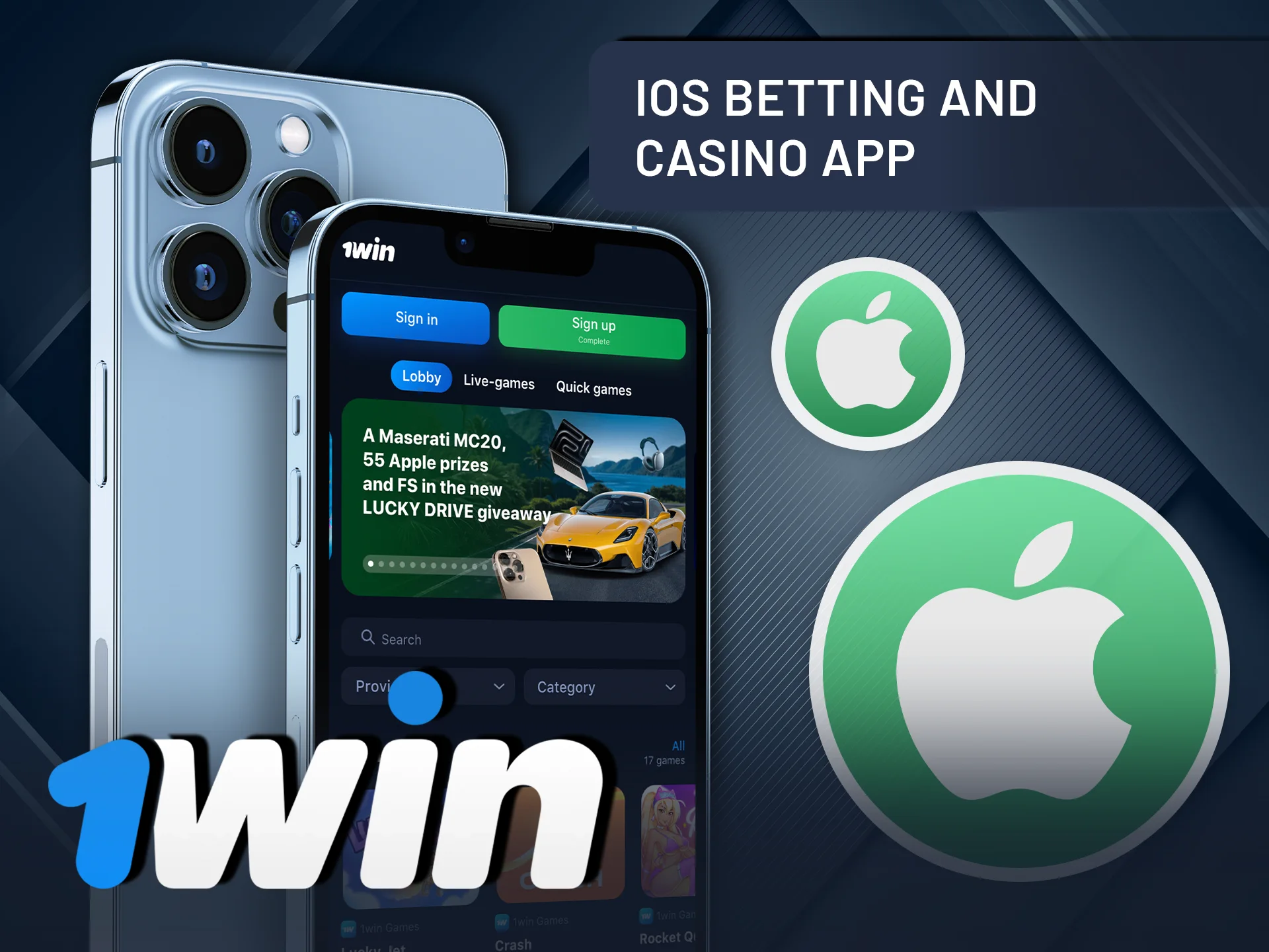 Enjoy seamless gaming with the 1Win app for iOS.