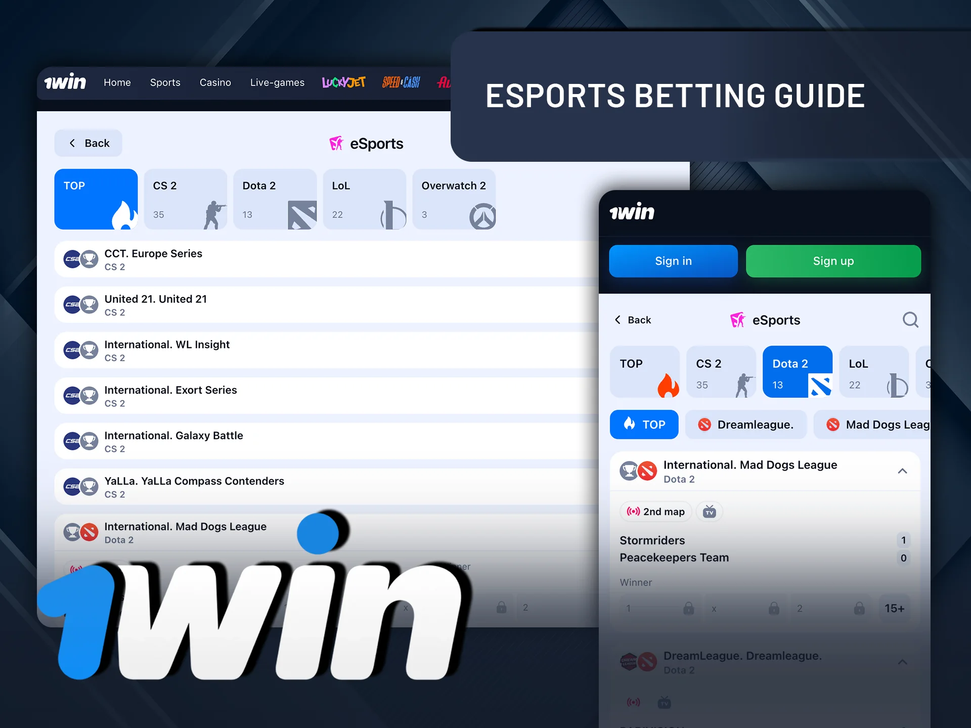 Follow the complete guide to eSports betting with 1Win.