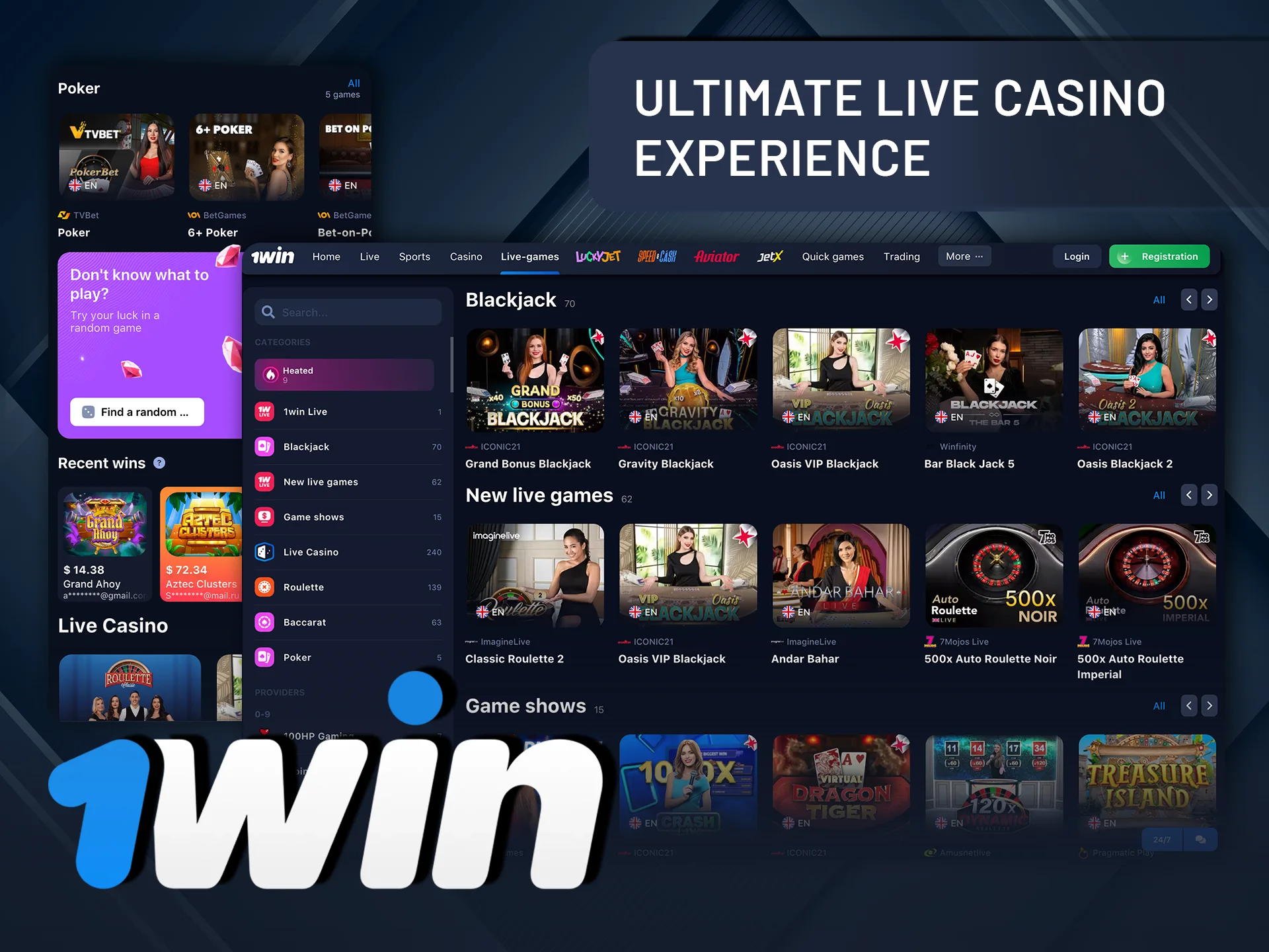Enjoy the ultimate live casino experience with 1Win.