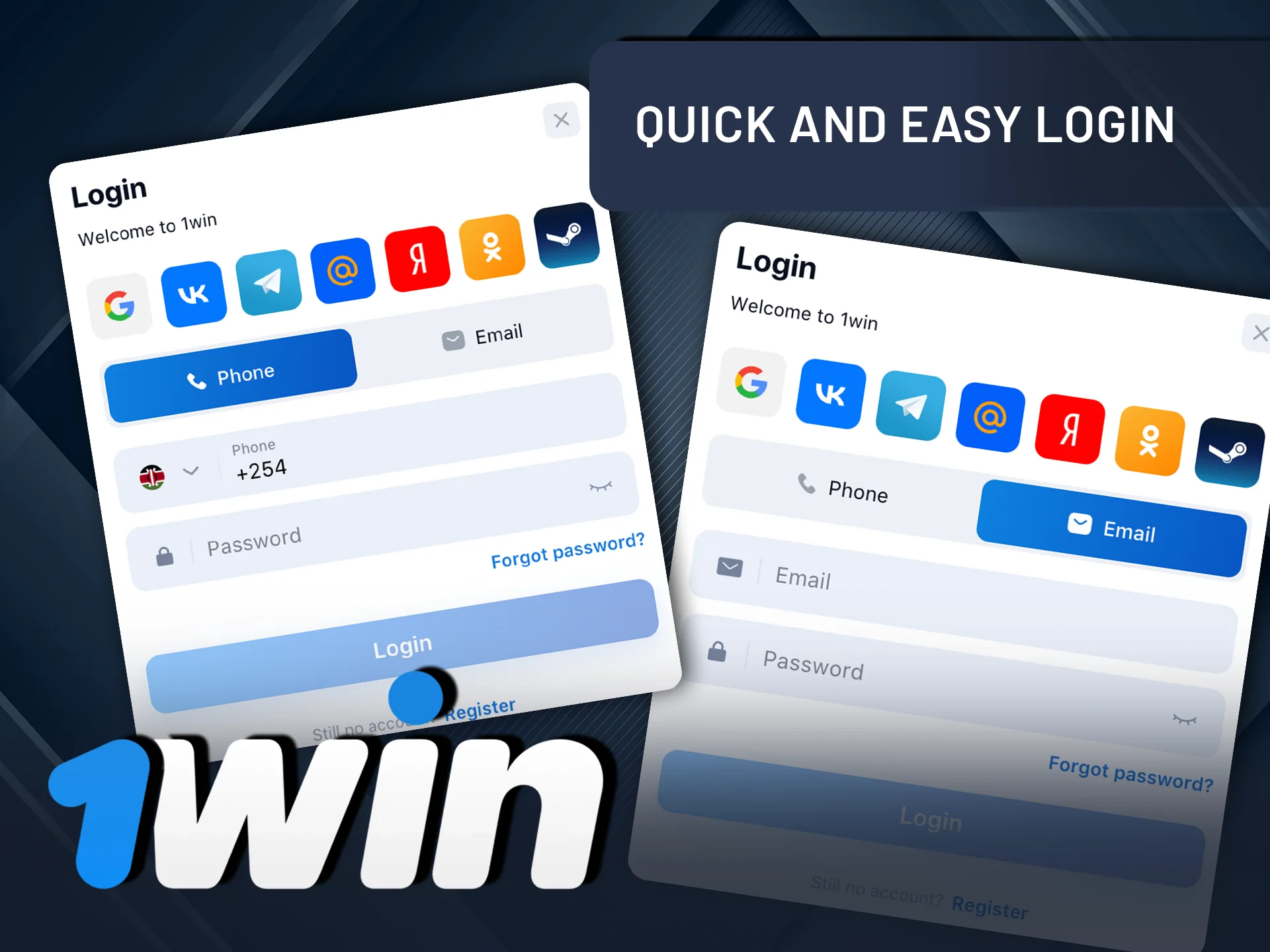 Experience quick and easy login on 1Win.