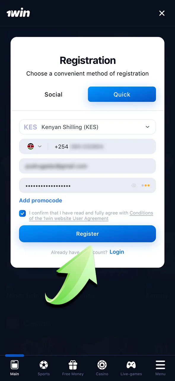 Create an account and join the action on 1Win.
