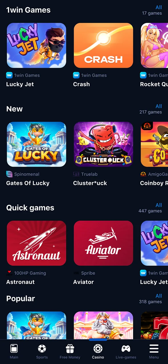 Discover the best games and bonuses at the 1Win casino.