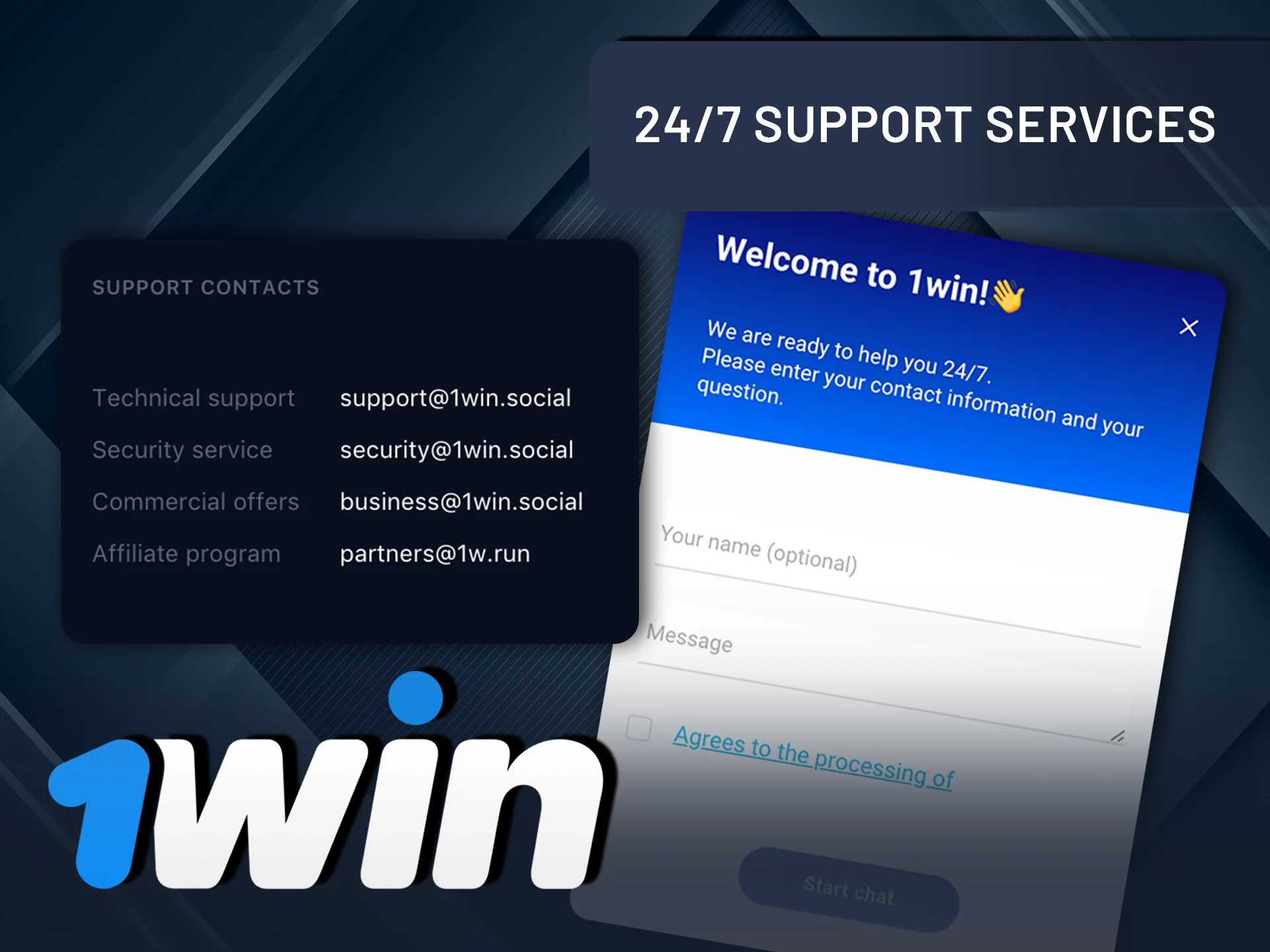 Contact 1Win support services available 24/7 for any help.