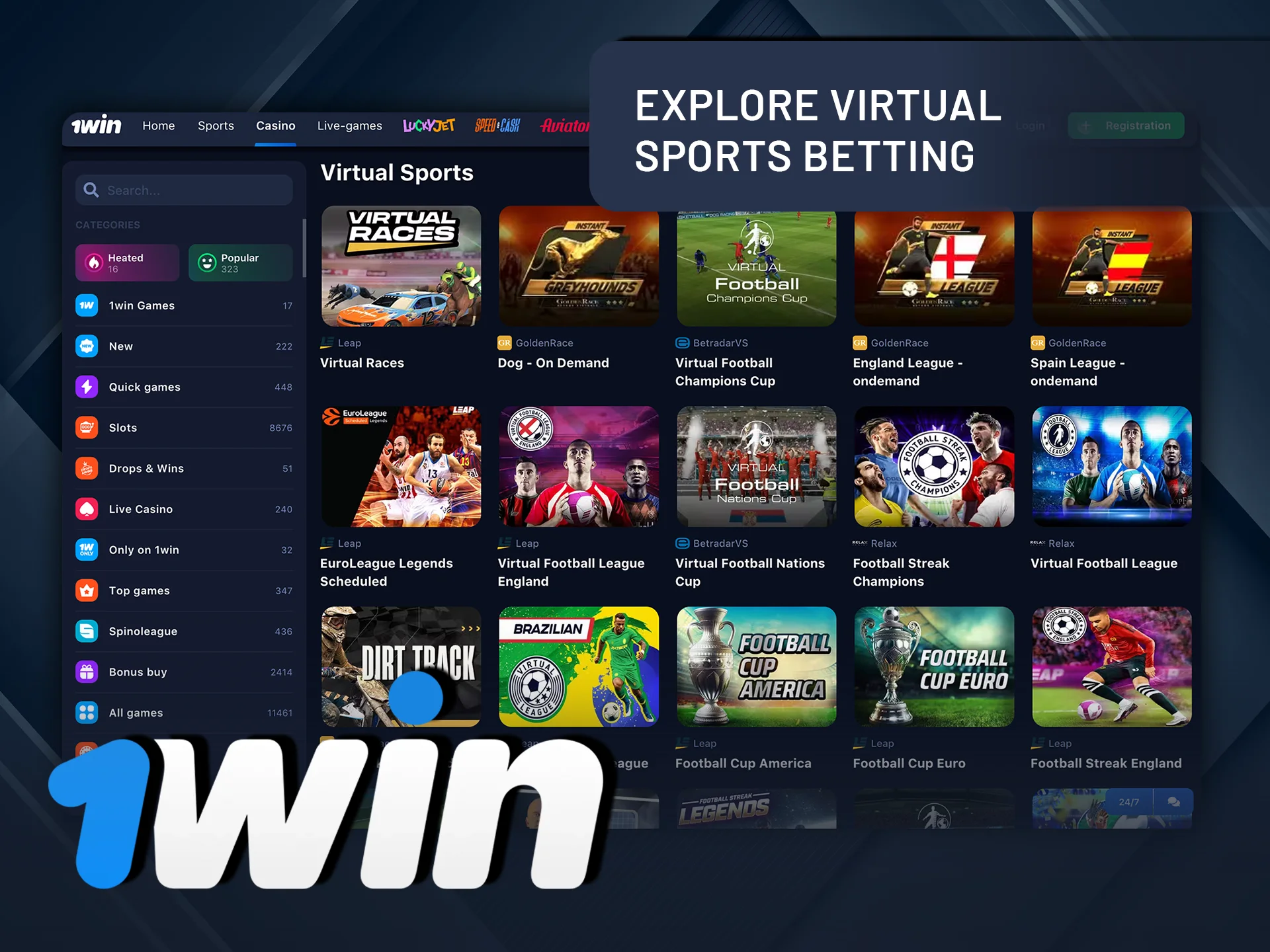 Discover exciting betting options in 1Win virtual sports.