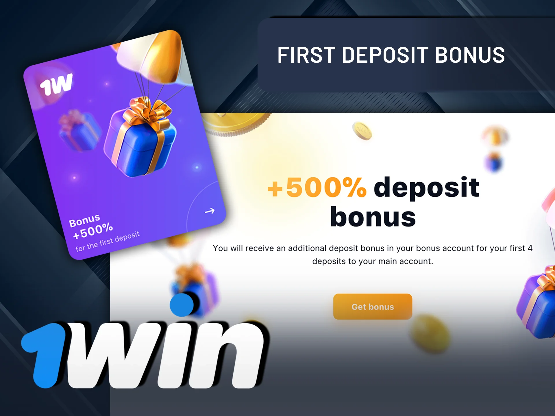 Claim your first deposit bonus on 1Win.